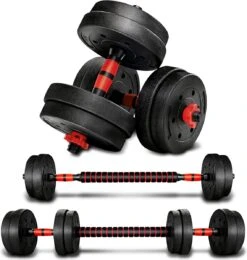 Coazy Dumbell En Barbell Set Verstelbaar - Dumbells - Gewichten Fitness - Halterstang Met Gewichten - Halter
