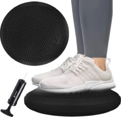 Wiebelkussen + Pomp - Balanskussen - Balansbord - Volwassenen En Kinderen - Met Pomp - 34CM - Black -Fitnessapparatuur Winkel 1200x1156 1