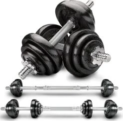 Dumbell Set - Gewichten - Gietijzeren 2-in-1 Verstelbare Halterset 20 Kg
