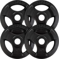 ScSPORTS® Halterschijven Set 20 Kg - 4 X 5 Kg - Met Hangrepen - Gietijzer - 30 Mm - Gewichten