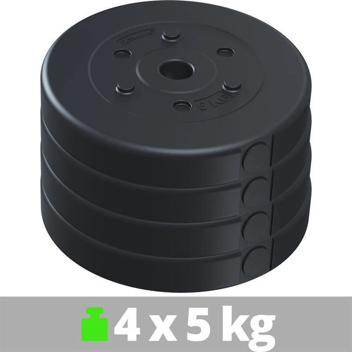 ScSPORTS® Gewichten set 20 KG - Kunststof - 4 x 5 kg - 30 mm - Halterschijven ScSPORTS® Gewichten Set 20 KG - Kunststof - 4 X 5 Kg - 30 Mm - Halterschijven -Fitnessapparatuur Winkel 1200x1200 1192