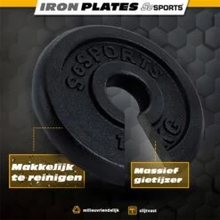 ScSPORTS® Halterschijven Set 5 Kg - Gietijzer - 30 Mm - 4x1,25 Kg - Gewichten -Fitnessapparatuur Winkel 1200x1200 782