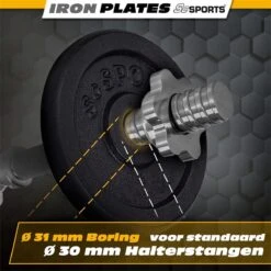 ScSPORTS® Halterschijven Set 5 Kg - Gietijzer - 30 Mm - 4x1,25 Kg - Gewichten -Fitnessapparatuur Winkel 1200x1200 783