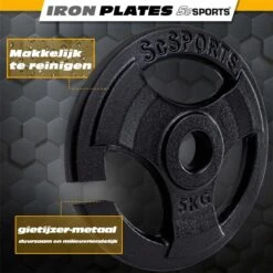 ScSPORTS® Halterschijven Set 20 Kg - 4 X 5 Kg - Met Hangrepen - Gietijzer - 30 Mm - Gewichten -Fitnessapparatuur Winkel 1200x1200 830