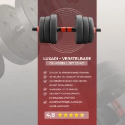 Luxari – 3 In 1 Halterset Pro 20 KG – Verstelbare Halterset - Milieuvriendelijk - Duurzaam Materiaal - Dumbell -Fitnessapparatuur Winkel 1200x1200 880