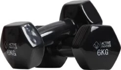 Fitnessapparatuur Winkel 25 Active Panther Dumbbell Set 2 X 6 KG - 12 Kg Totaal - Vinyl - Zwart