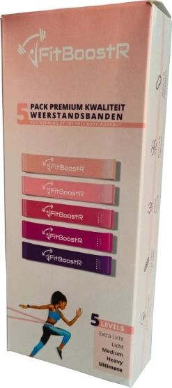 Resistance Band Weerstandsbanden Fitness Elastiek - Set Van 5 - Bootybands - Billen En Buikspieren Trainen - Roze En Paars -Fitnessapparatuur Winkel 532x1200